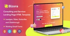 Bizora – Creative and Business Consulting HTML Landing Page Template