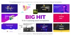 BigHit – 11 in 1 Coming Soon Responsive Muse Templates