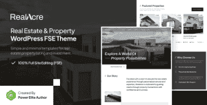 RealAcre – Real Estate & Property Gutenverse FSE WordPress Theme