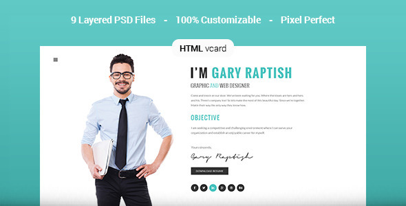 Raptish – Premium vCard/Resume HTML Template Raptish – Premium vCard/Resume HTML Template