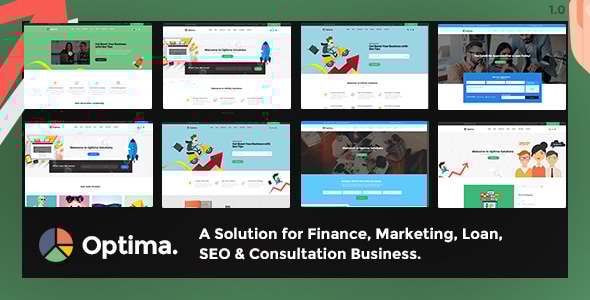 Optima – Multiple solutions for Finance, Marketing, Loan, SEO & Consultation Business, PSD Template Optima – Multiple solutions for Finance, Marketing, Loan, SEO & Consultation Business, PSD Template