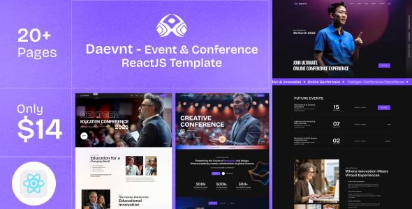 Daevnt – Event & Conference ReactJS Template Daevnt – Event & Conference ReactJS Template