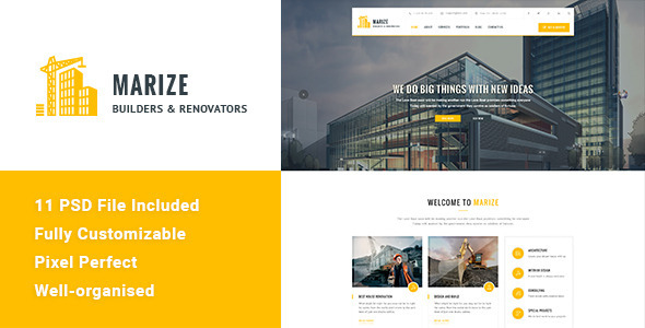 Marize – Construction & Building HTML Template Marize – Construction & Building HTML Template