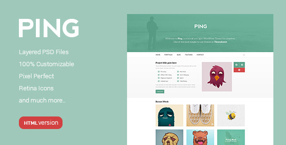 Ping – Minimal Responsive HTML Template Ping – Minimal Responsive HTML Template