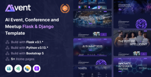 Aivent – AI Event, Conference and Meetup Flask & Django Template