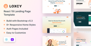 Loxcy – React 19 Landing Page Template