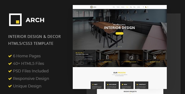 Arch – Interior Design and Decor HTML5 Template Arch – Interior Design and Decor HTML5 Template