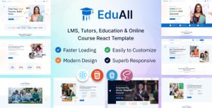 EduAll – Education & Online Course LMS Tutors React JS Template With Dashboard