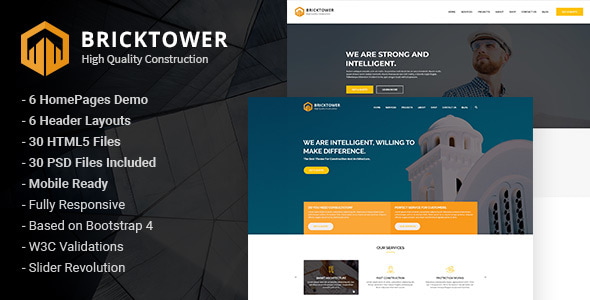 Bricktower – Construction and Building Company HTML5 Template Bricktower – Construction and Building Company HTML5 Template