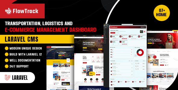 Flowtrack — Transportation, Logistics and E-Commerce Management Dashboard (Laravel CMS) Flowtrack — Transportation, Logistics and E-Commerce Management Dashboard (Laravel CMS)