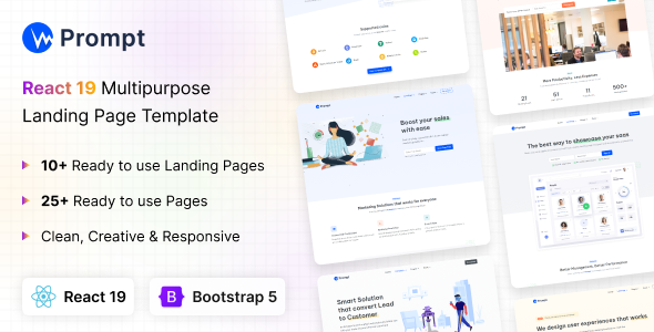 Prompt – React 19 Modern & Multipurpose Template Prompt – React 19 Modern & Multipurpose Template