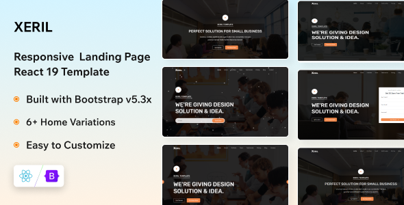 Xeril – React 19 One Page Template Xeril – React 19 One Page Template