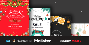 Happy Mail 2 – Christmas Email Templates Set + Online Access