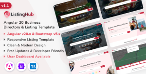 ListingHub – Angular 20 Business Directory & Listing Template