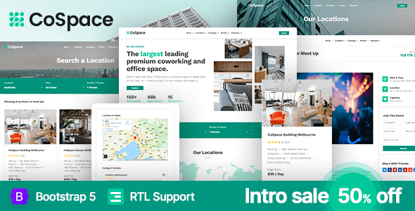 CoSpace – Coworking Company & Events HTML Template + RTL CoSpace – Coworking Company & Events HTML Template + RTL