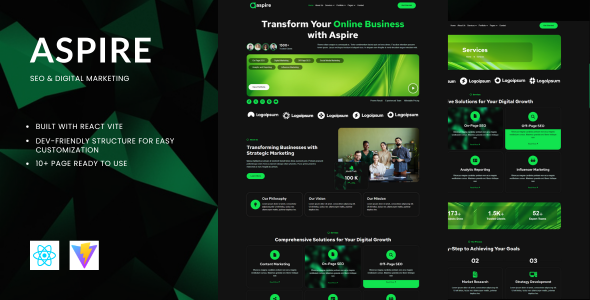 Aspire – SEO & Digital Marketing React Template Aspire – SEO & Digital Marketing React Template