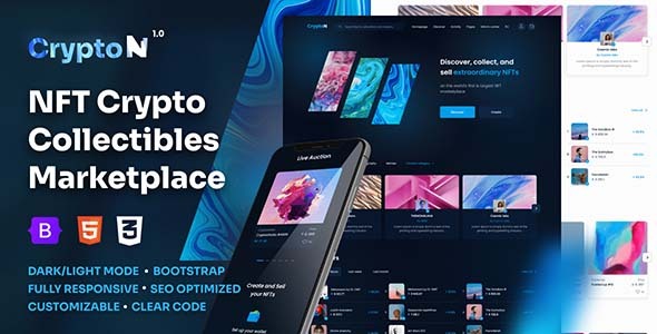 CryptoN – NFT Collectibles Marketplace HTML Template CryptoN – NFT Collectibles Marketplace HTML Template