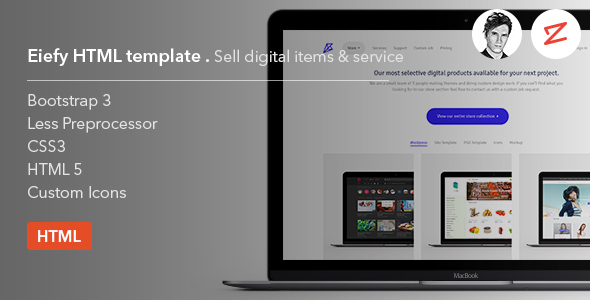 Eiefy: HTML Template for Selling Digital Items & Services Eiefy: HTML Template for Selling Digital Items & Services