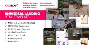 Kadirov – 5 Landing Page Template