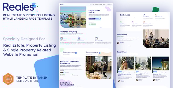 Reales – Real Estate & Property Listing HTML Landing Page Template Reales – Real Estate & Property Listing HTML Landing Page Template