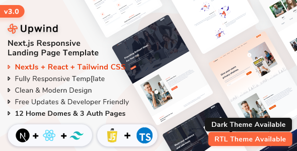 Upwind – NextJs Landing Page Template Upwind – NextJs Landing Page Template