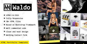 Waldo – Creative Portfolio Showcase HTML Website Template for Freelancers, Creatives & Agencies