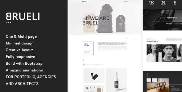 Brueli – Minimal Portfolio / Agency / Architect Template Brueli – Minimal Portfolio / Agency / Architect Template