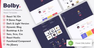 Bolby – React Personal Portfolio CV/Resume Template