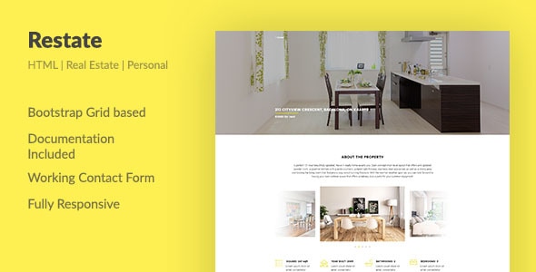 Restate — Real Estate Agent Personal HTML Template Restate — Real Estate Agent Personal HTML Template