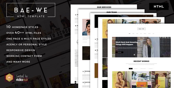Baewe – Responsive One & Multi Page Portfolio HTML Template Baewe – Responsive One & Multi Page Portfolio HTML Template