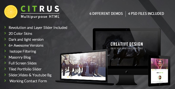 Citrus – OnePage Parallax HTML Portfolio Citrus – OnePage Parallax HTML Portfolio