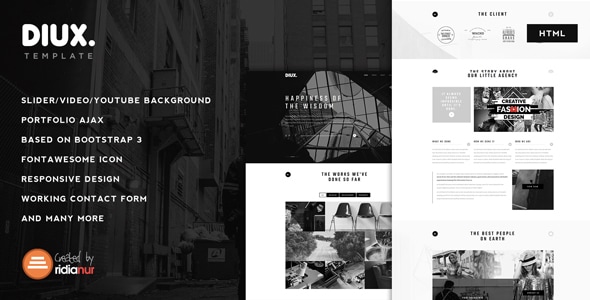 Diux – Responsive One Page Portfolio HTML Template Diux – Responsive One Page Portfolio HTML Template