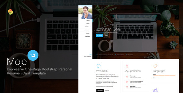 Moje. – Responsive Bootstrap Personal Resume vCard HTML/CSS Theme Moje. – Responsive Bootstrap Personal Resume vCard HTML/CSS Theme