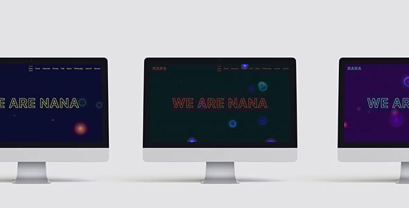 Nana – Minimalistic One-Pager With Animated Background Nana – Minimalistic One-Pager With Animated Background