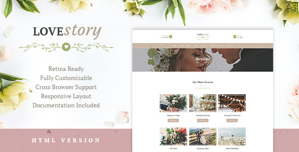Love Story | Wedding and Event Planner Site Template Love Story | Wedding and Event Planner Site Template