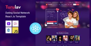 TuruLav – Dating Social Network React Js Template