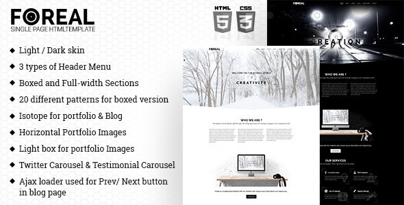 Foreal – Minimal HTML Template Foreal – Minimal HTML Template