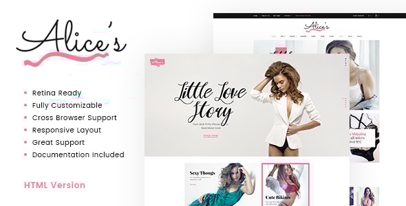 Alice’s | Lingerie Store HTML Template Alice’s | Lingerie Store HTML Template