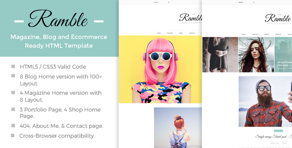 Ramble – Multi-Concept Blog, Magazine And Shop HTML Template Ramble – Multi-Concept Blog, Magazine And Shop HTML Template