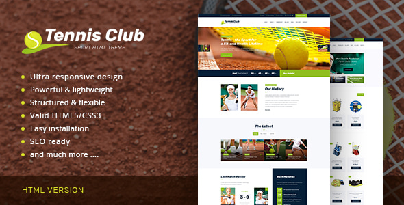 Tennis Club | Sports & Events Site Template Tennis Club | Sports & Events Site Template