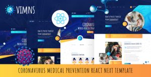 Vimns – React Next Coronavirus Medical Prevention Template