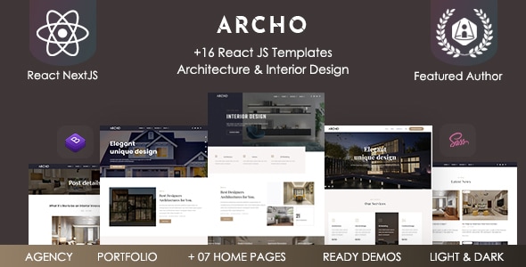 Archo – React Architecture & Interior Template Archo – React Architecture & Interior Template
