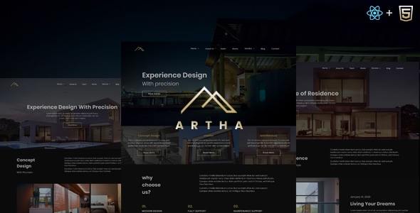 Artha – React Interactive Interior Template Artha – React Interactive Interior Template