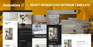 Homekins – React Interactive Interior Template