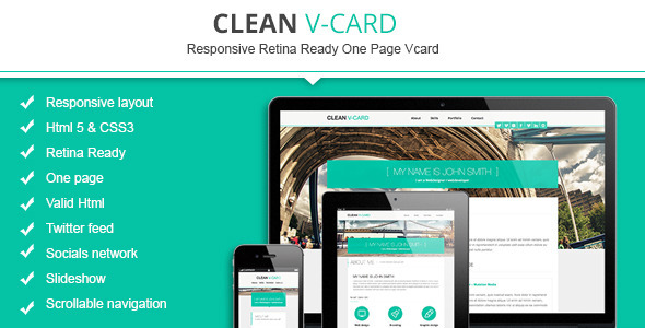 Clean Html V-card Template Clean Html V-card Template