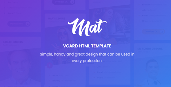 Mat – vCard & Resume Template Mat – vCard & Resume Template