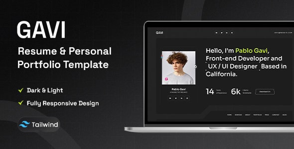 Gavi – Personal Portfolio Resume Tailwind CSS Template Gavi – Personal Portfolio Resume Tailwind CSS Template