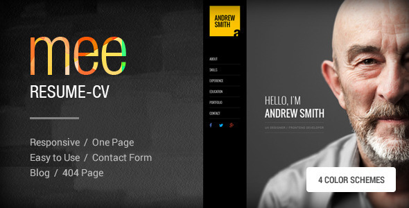 MEE – Responsive Resume / Personal Portfolio MEE – Responsive Resume / Personal Portfolio