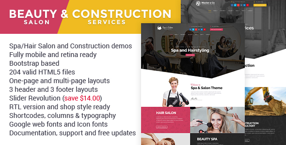 Beauty & Construction Services HTML Template Beauty & Construction Services HTML Template