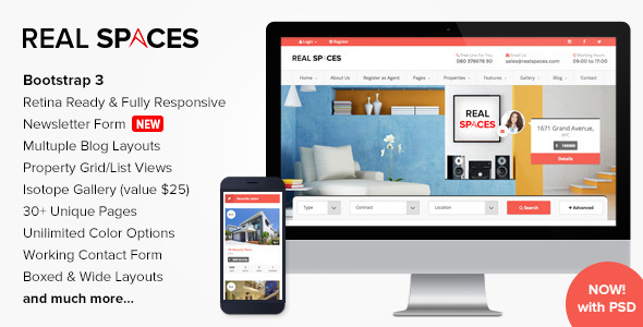 Real Spaces – Responsive Properties Directory Template Real Spaces – Responsive Properties Directory Template
